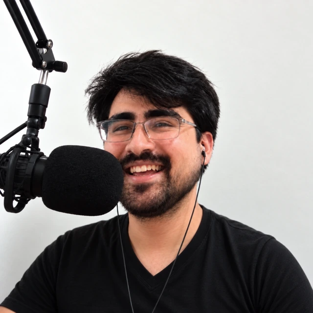 Edgar sonriendo en su espacio de trabajo